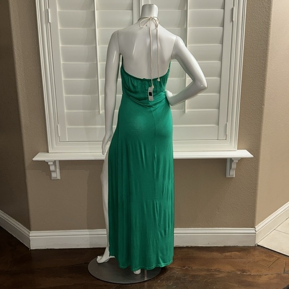 Bump Biddy Halter Maxi Maternity Dress Green - Picture 5 of 7